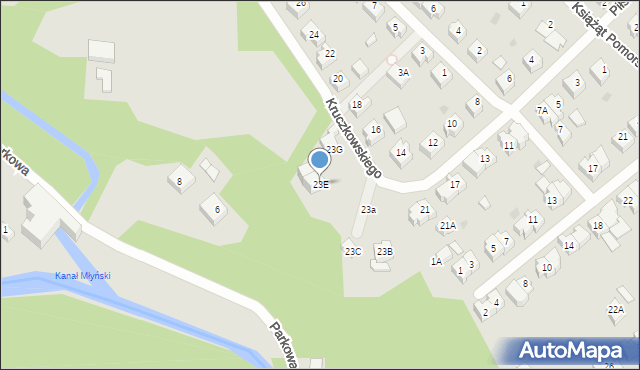 Żukowo, Kruczkowskiego, 23E, mapa Żukowo