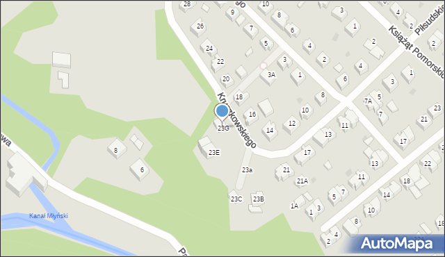 Żukowo, Kruczkowskiego, 23G, mapa Żukowo