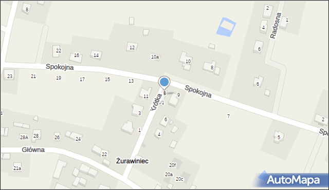 Żurawiniec, Krótka, 8/2, mapa Żurawiniec