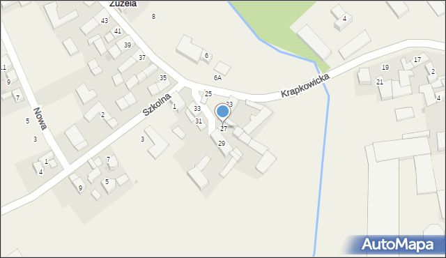 Żużela, Krapkowicka, 27, mapa Żużela