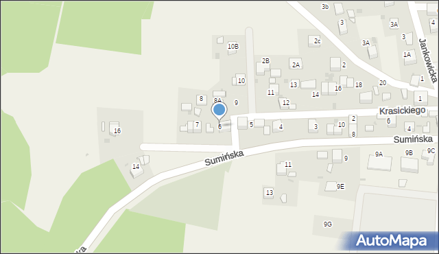 Zwonowice, Krasickiego, 6, mapa Zwonowice