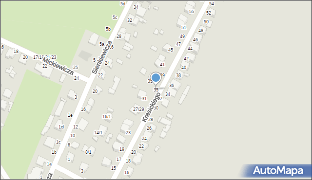 Żychlin, Krasickiego Ignacego, bp., 35, mapa Żychlin