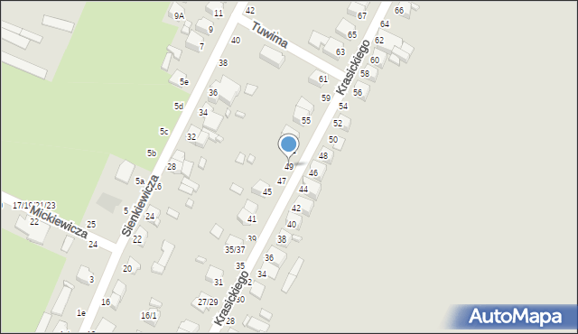 Żychlin, Krasickiego Ignacego, bp., 49, mapa Żychlin