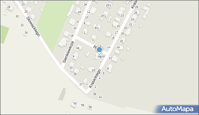 Żychlin, Krasickiego Ignacego, bp., 7/9, mapa Żychlin