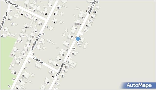 Żychlin, Krasickiego Ignacego, bp., 70, mapa Żychlin