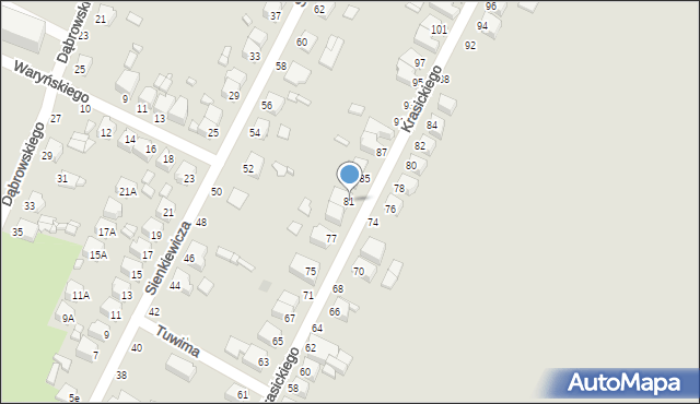 Żychlin, Krasickiego Ignacego, bp., 81, mapa Żychlin