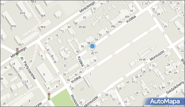 Żyrardów, Krótka, 41, mapa Żyrardów