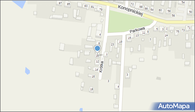 Żytno, Krótka, 10, mapa Żytno