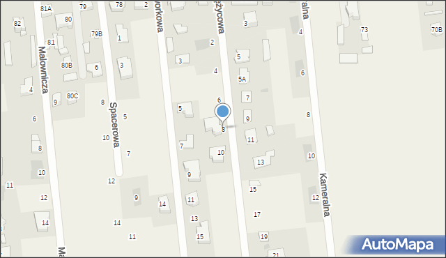 Abramowice Prywatne, Księżycowa, 8, mapa Abramowice Prywatne