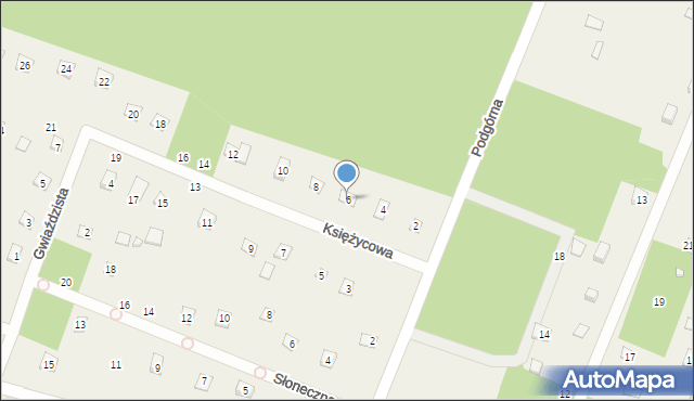 Adamów-Parcel, Księżycowa, 6, mapa Adamów-Parcel