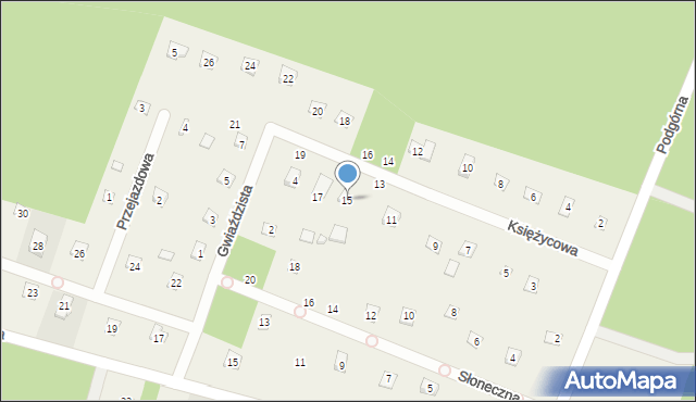 Adamów-Wieś, Księżycowa, 15, mapa Adamów-Wieś