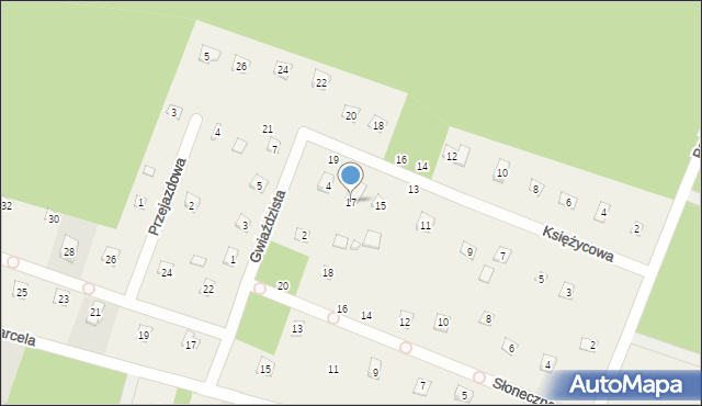 Adamów-Wieś, Księżycowa, 17, mapa Adamów-Wieś