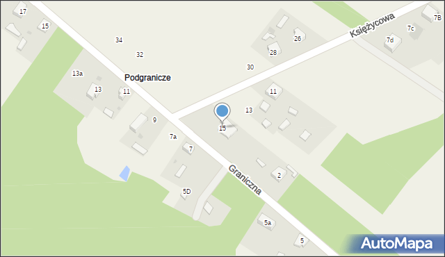 Aleksandria Druga, Księżycowa, 15, mapa Aleksandria Druga