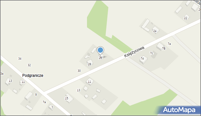 Aleksandria Druga, Księżycowa, 26, mapa Aleksandria Druga