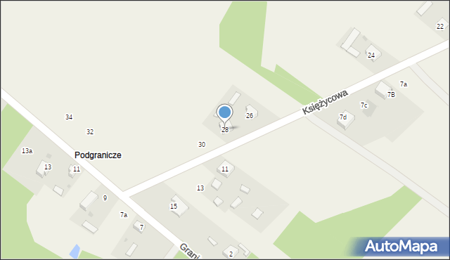 Aleksandria Druga, Księżycowa, 28, mapa Aleksandria Druga