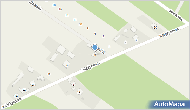 Aleksandria Druga, Księżycowa, 6, mapa Aleksandria Druga