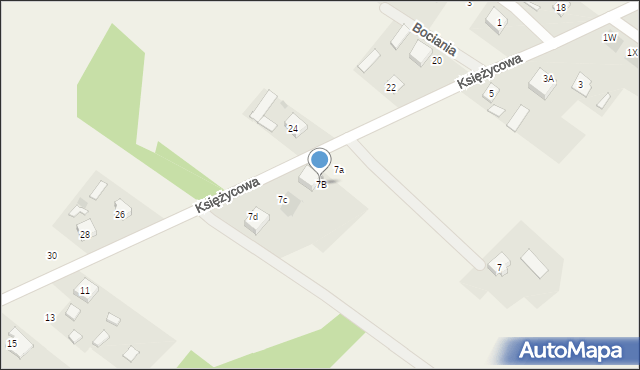 Aleksandria Druga, Księżycowa, 7B, mapa Aleksandria Druga