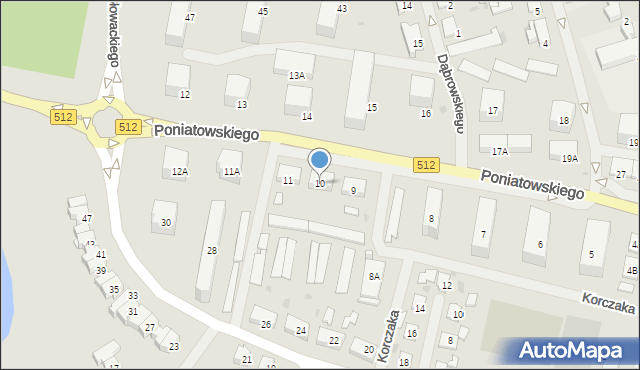 Bartoszyce, Księcia Józefa Poniatowskiego, 10, mapa Bartoszyce