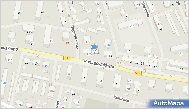 Bartoszyce, Księcia Józefa Poniatowskiego, 18A, mapa Bartoszyce