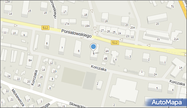 Bartoszyce, Księcia Józefa Poniatowskiego, 5, mapa Bartoszyce