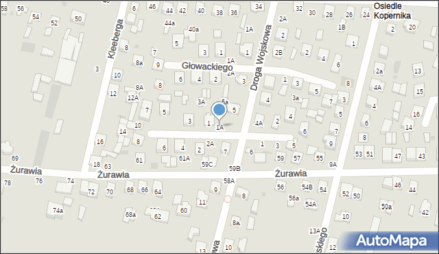 Biała Podlaska, Księcia Józefa Poniatowskiego, 1A, mapa Białej Podlaskiej