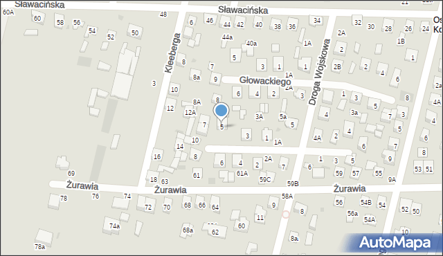 Biała Podlaska, Księcia Józefa Poniatowskiego, 5, mapa Białej Podlaskiej