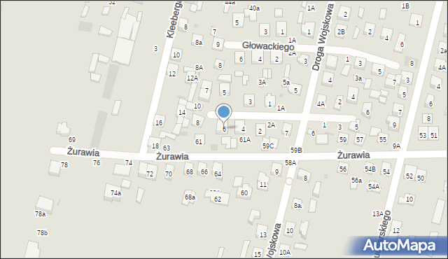 Biała Podlaska, Księcia Józefa Poniatowskiego, 6, mapa Białej Podlaskiej