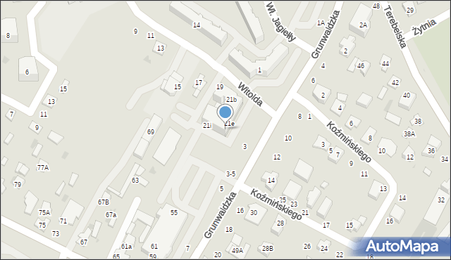 Biała Podlaska, Księcia Witolda, 21f, mapa Białej Podlaskiej