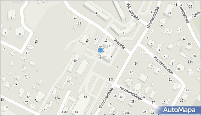 Biała Podlaska, Księcia Witolda, 21i, mapa Białej Podlaskiej