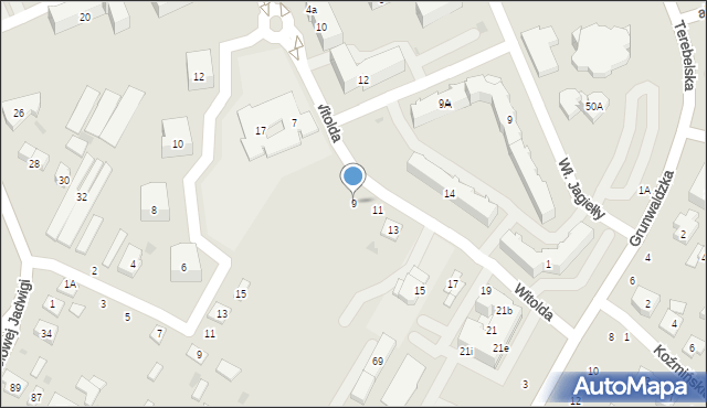 Biała Podlaska, Księcia Witolda, 9, mapa Białej Podlaskiej