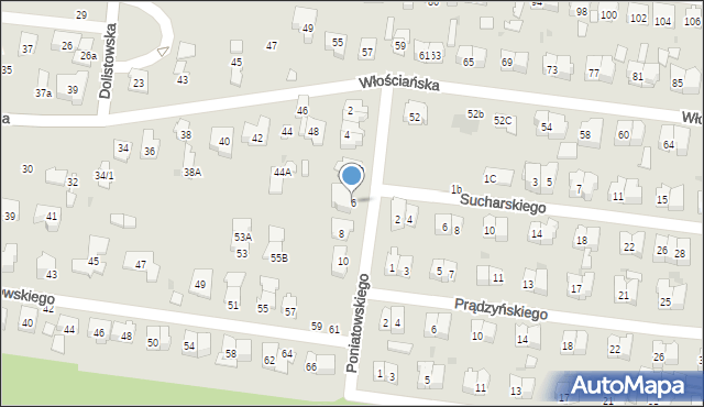 Białystok, Księcia Józefa Poniatowskiego, 6, mapa Białegostoku