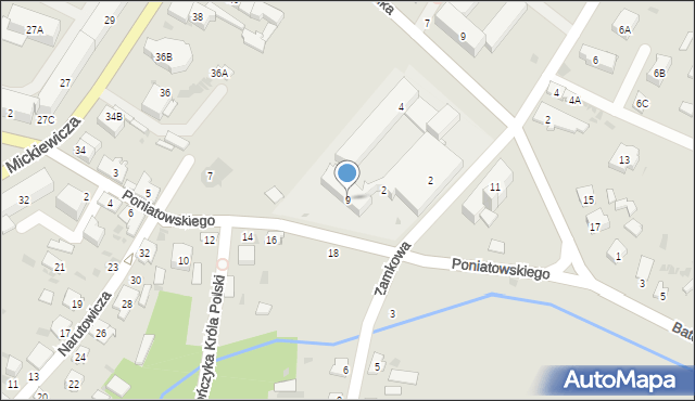 Bielsk Podlaski, Księcia Józefa Poniatowskiego, 9, mapa Bielsk Podlaski