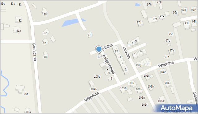 Biłgoraj, Księżycowa, 17, mapa Biłgoraj