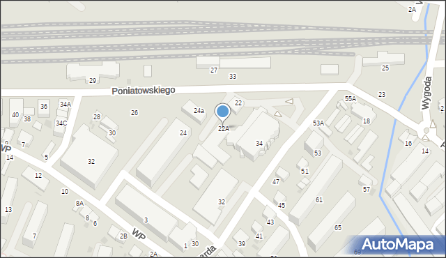 Bochnia, Księcia Józefa Poniatowskiego, 22A, mapa Bochni