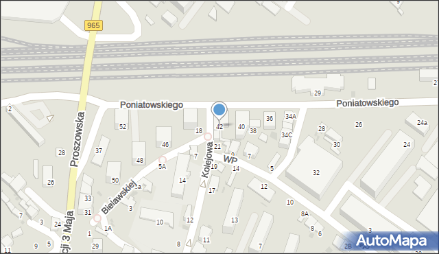 Bochnia, Księcia Józefa Poniatowskiego, 42, mapa Bochni