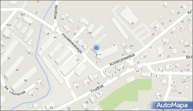 Bochnia, Księcia Józefa Poniatowskiego, 5, mapa Bochni