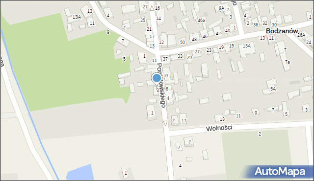 Bodzanów, Księcia Józefa Poniatowskiego, 3, mapa Bodzanów