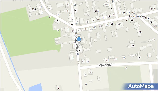 Bodzanów, Księcia Józefa Poniatowskiego, 8, mapa Bodzanów