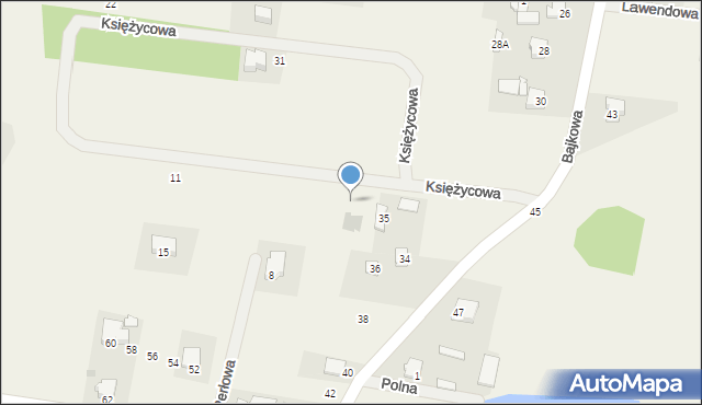 Bońki, Księżycowa, 1, mapa Bońki