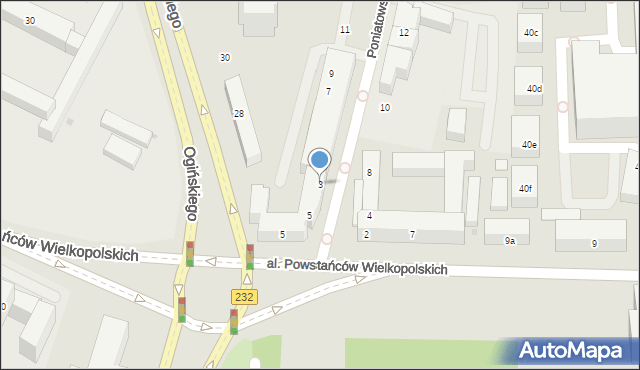 Bydgoszcz, Księcia Józefa Poniatowskiego, 3, mapa Bydgoszczy