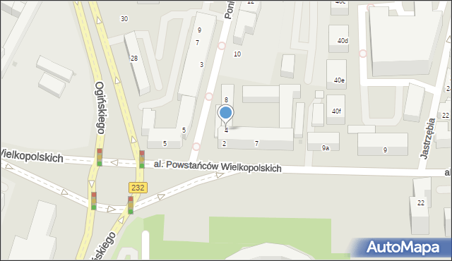 Bydgoszcz, Księcia Józefa Poniatowskiego, 4, mapa Bydgoszczy