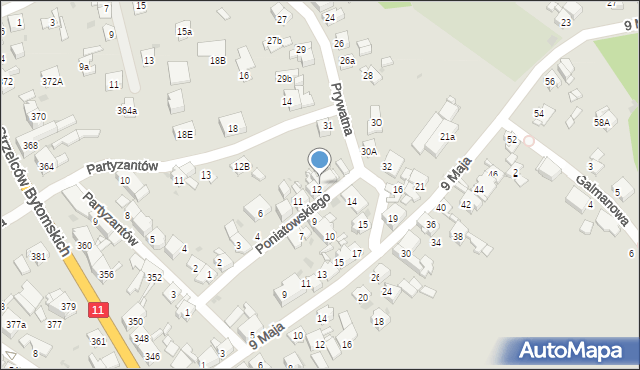 Bytom, Księcia Józefa Poniatowskiego, 13, mapa Bytomia
