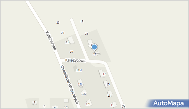 Cedry Wielkie, Księżycowa, 12, mapa Cedry Wielkie