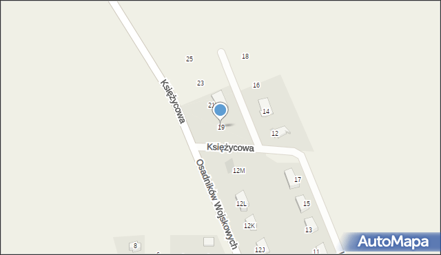 Cedry Wielkie, Księżycowa, 19, mapa Cedry Wielkie