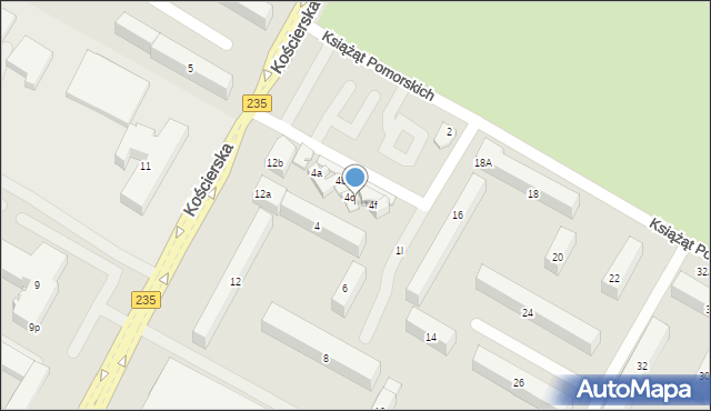 Chojnice, Książąt Pomorskich, 4e, mapa Chojnic