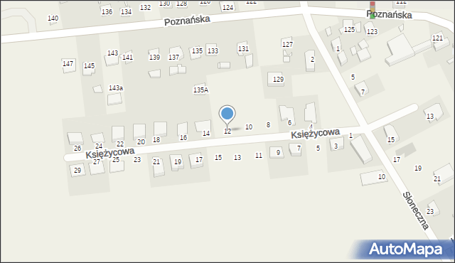 Chomęcice, Księżycowa, 12, mapa Chomęcice