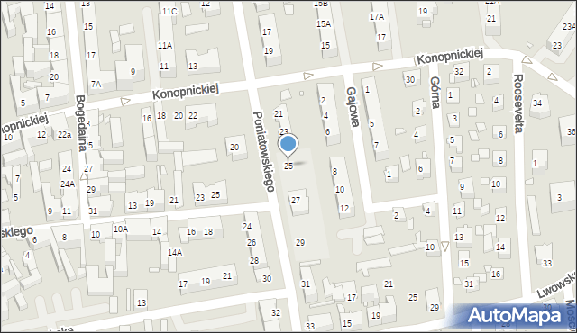 Chorzów, Księcia Józefa Poniatowskiego, 25, mapa Chorzów