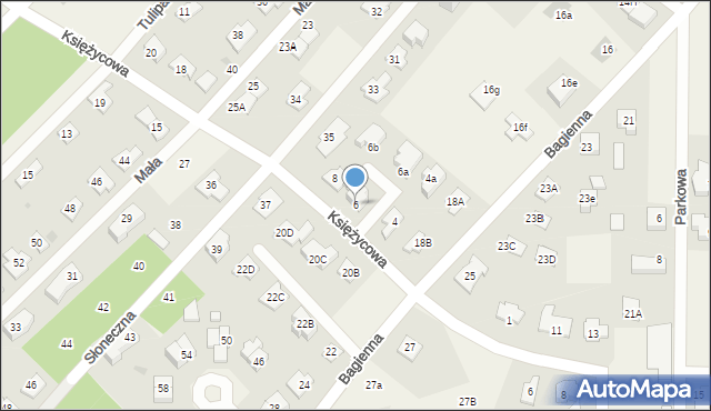 Chotomów, Księżycowa, 6, mapa Chotomów