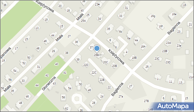 Chotomów, Księżycowa, 7, mapa Chotomów