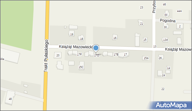 Czersk, Książąt Mazowieckich, 17D, mapa Czersk